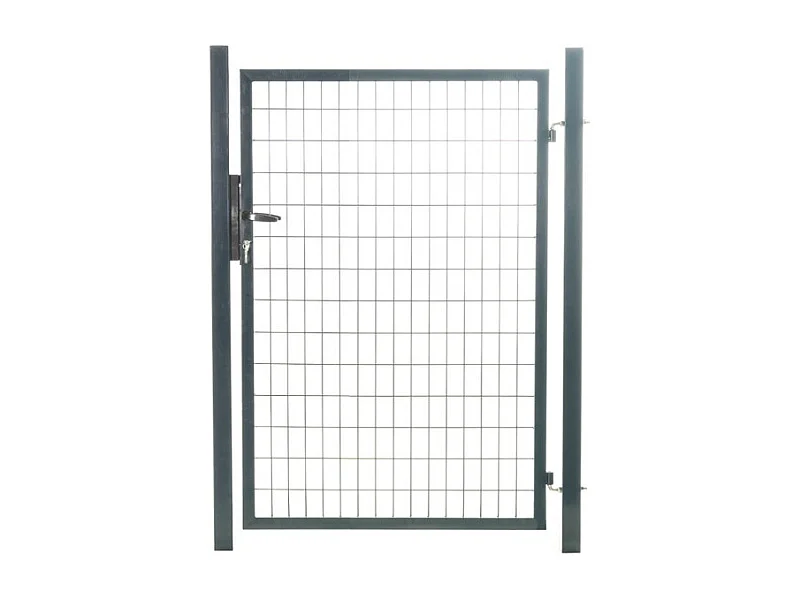 Portillon grillagé en acier galvanisé maille 100 x 50 L 1m x H 1m20 Gris anthracite