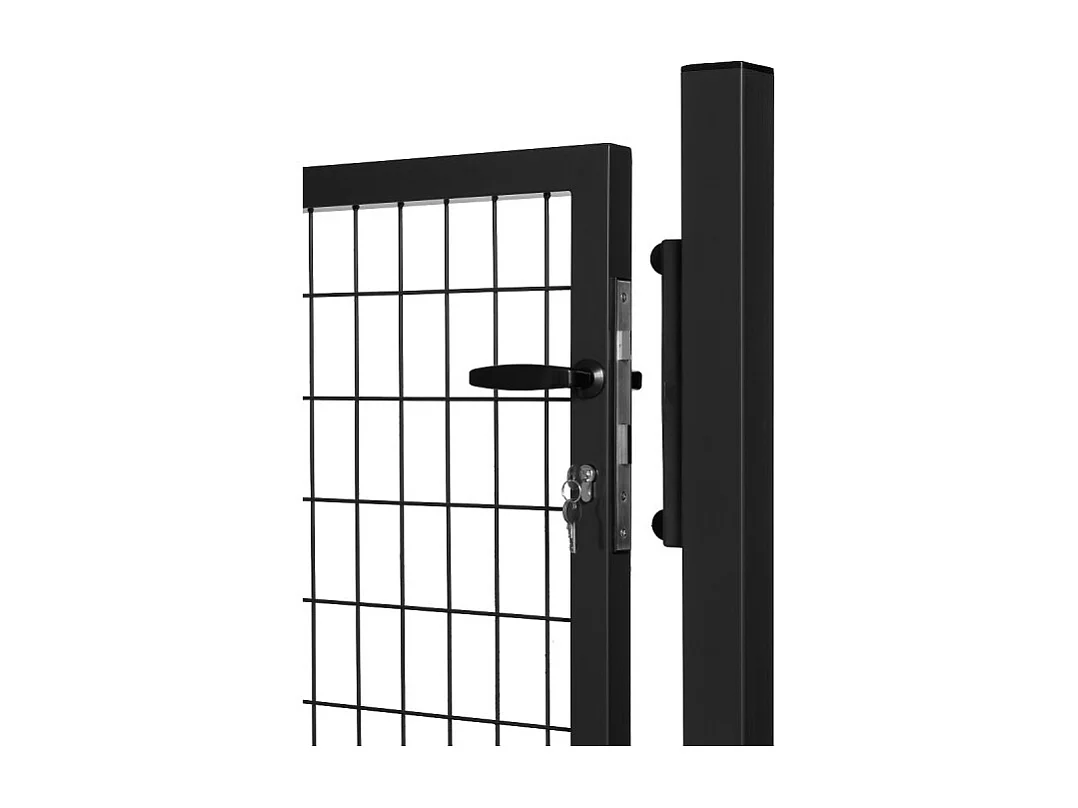 Portillon grillagé en acier galvanisé maille 100 x 50 L 1m x H 1m75 Noir