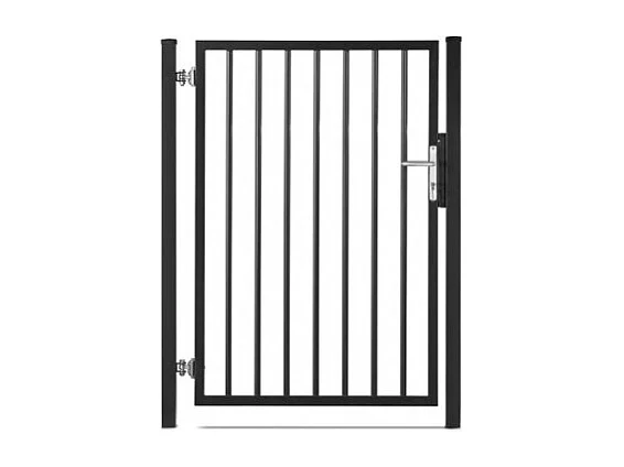 Portillon barreaudé acier galvanisé passage 1m H 1m50 Noir