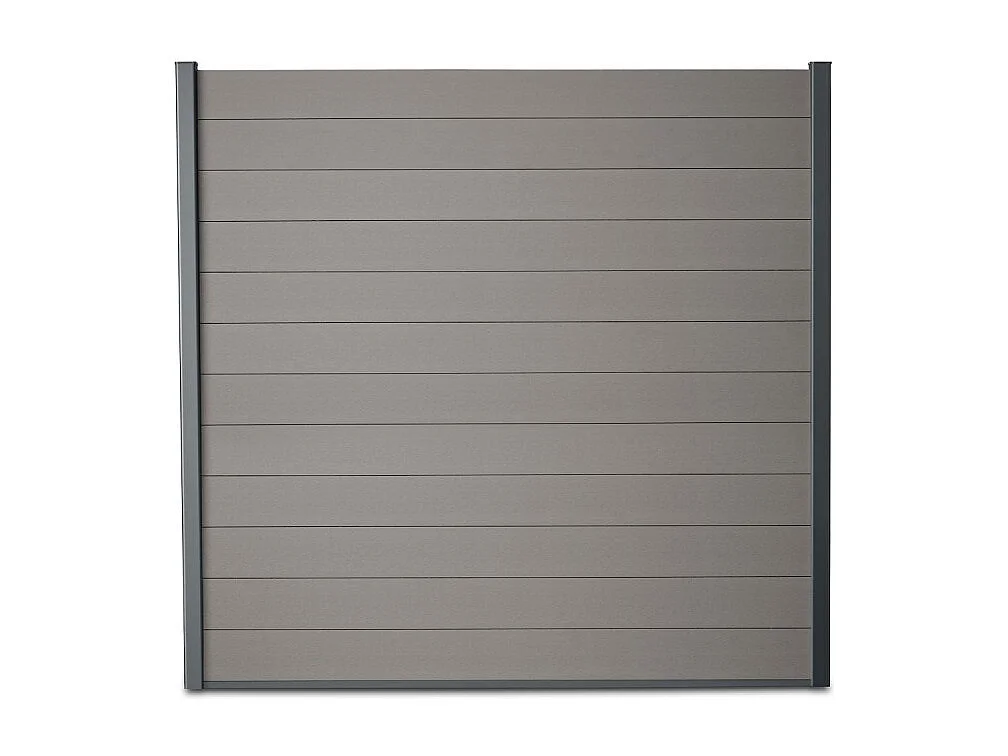 Kit clôture composite et aluminium à sceller H 1m80 L 1m80 gris quartz avec renforts acier - Palissade - Brise vue