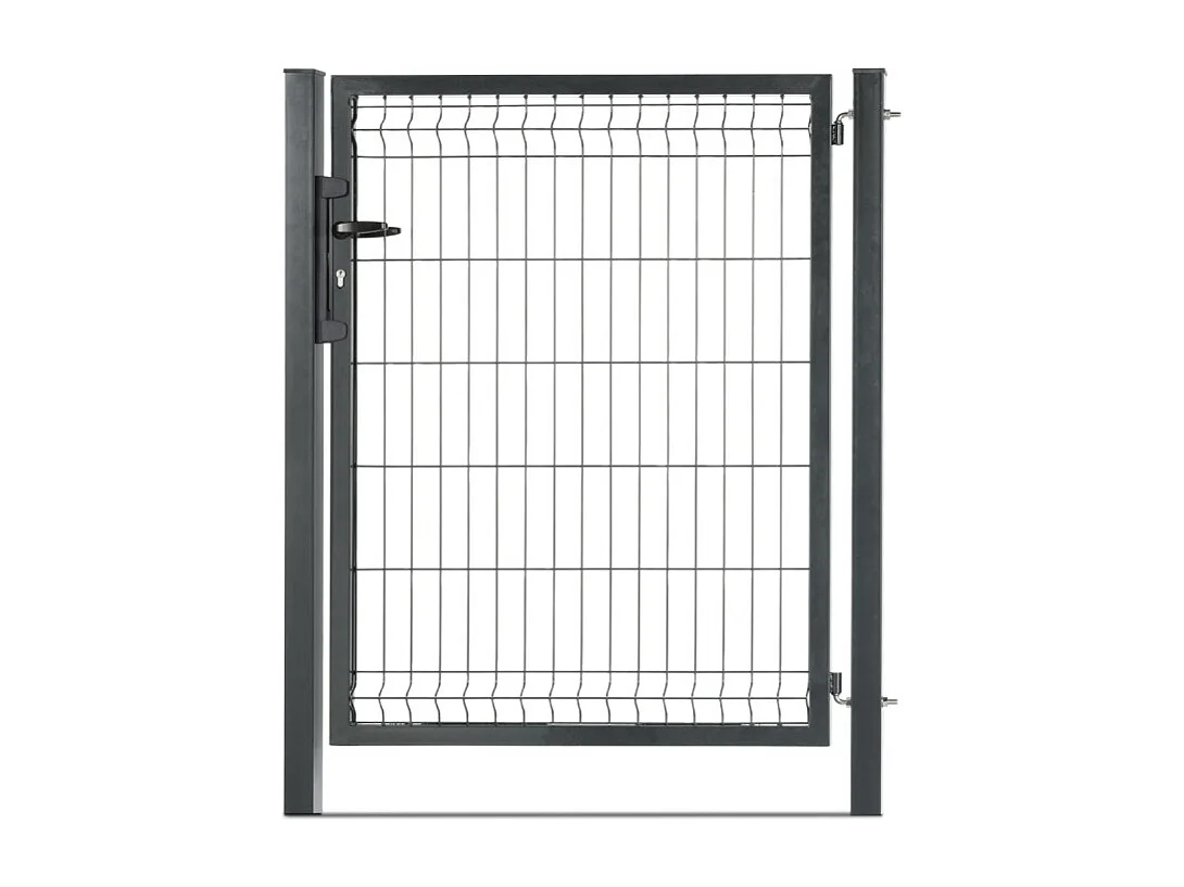 Portillon grillagé en acier galvanisé maille 200 x 50 occultable passage 1m x H 1m80 Gris anthracite