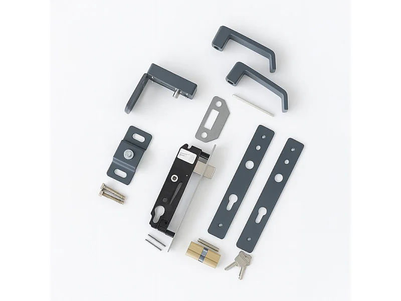 Aluminium volle poortje, B 1m50 x H 1m60, RAL7016, acc incl