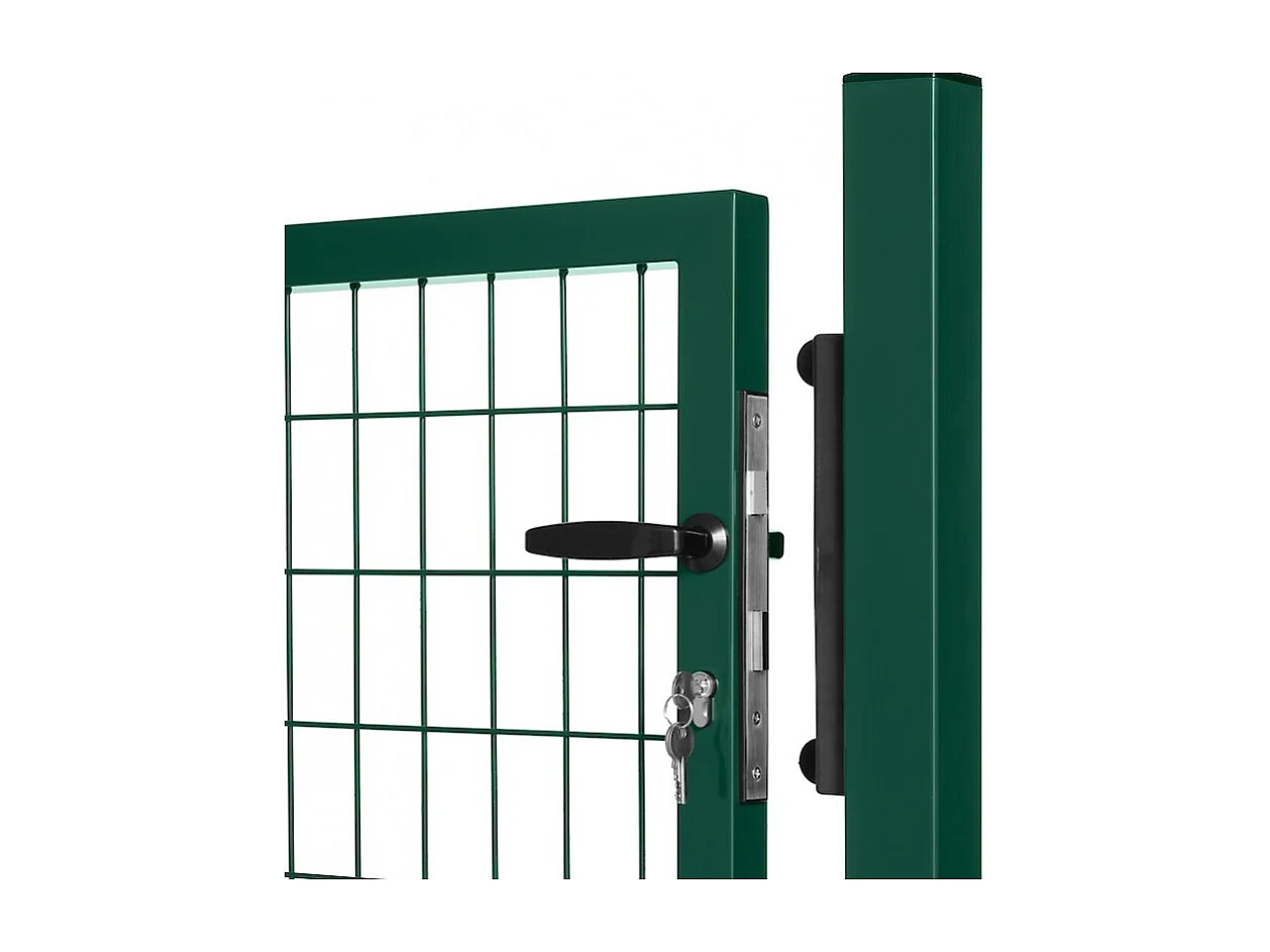 Portillon grillagé en acier galvanisé maille 100 x 50 L 1m20 x 2m00 Vert