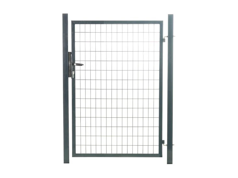 Portillon grillagé en acier galvanisé maille 100 x 50 L 1m x H 2m00 Gris anthracite