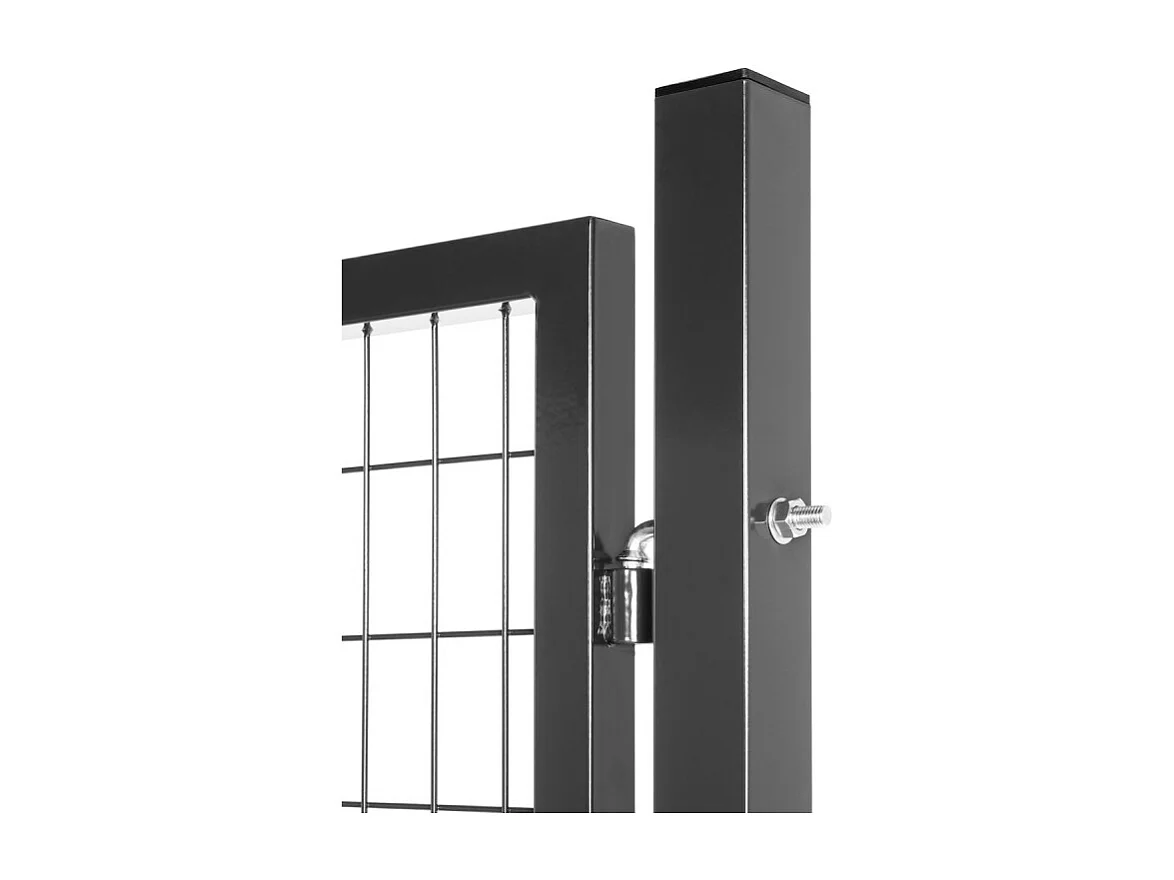 Portillon grillagé en acier galvanisé maille 100 x 50 L 1m x H 2m00 Gris anthracite