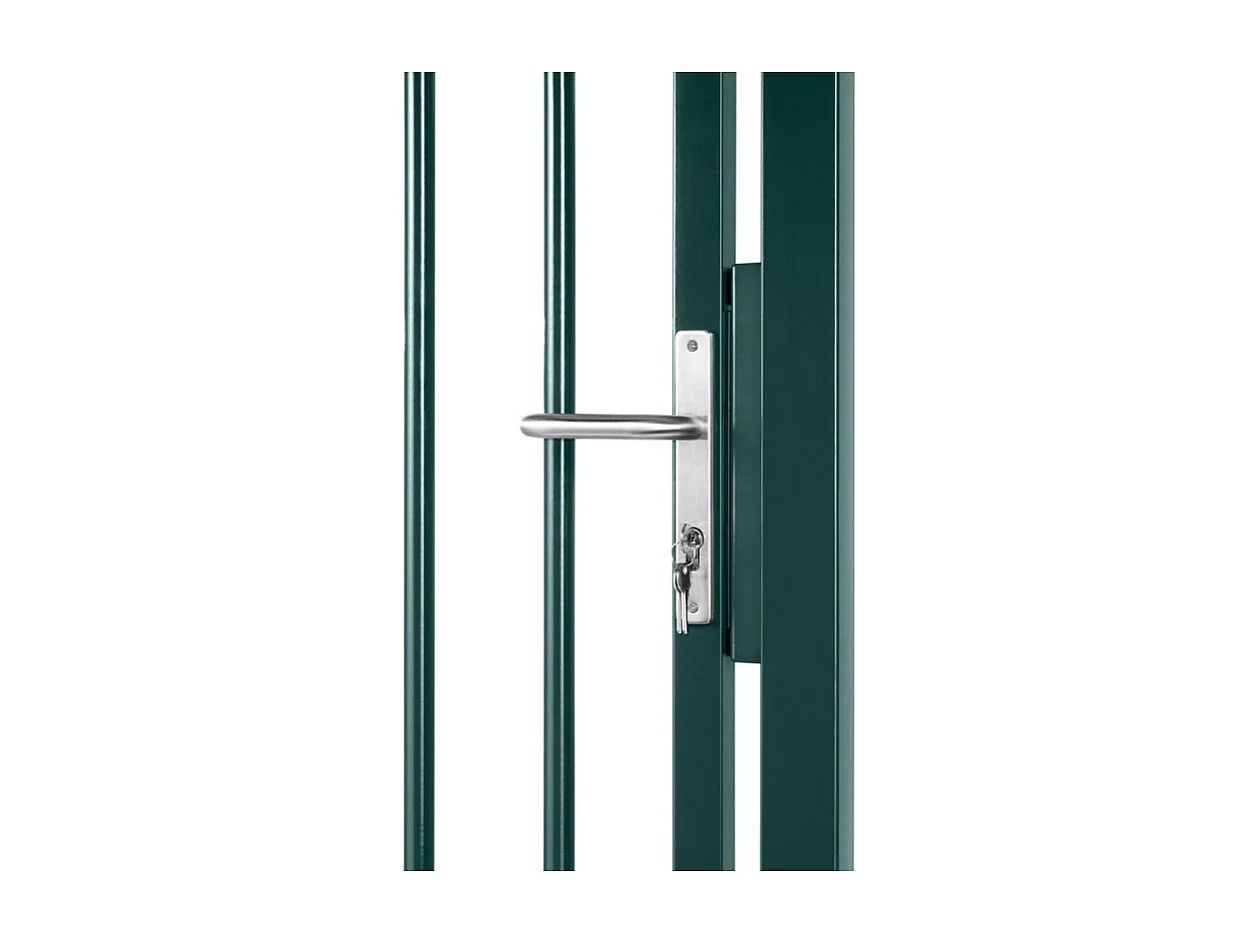 Stalen Spijlenpoort - Tuinpoort - 1 x 1,50 m - Incl Accessoires - Tuinbeveiliging - Groen