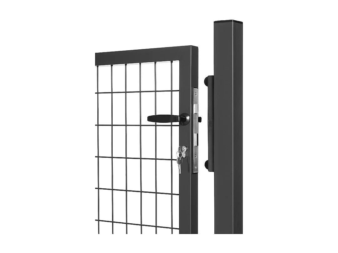 Portillon grillagé en acier galvanisé maille 100 x 50 L 1m x H 1m50 Gris anthracite