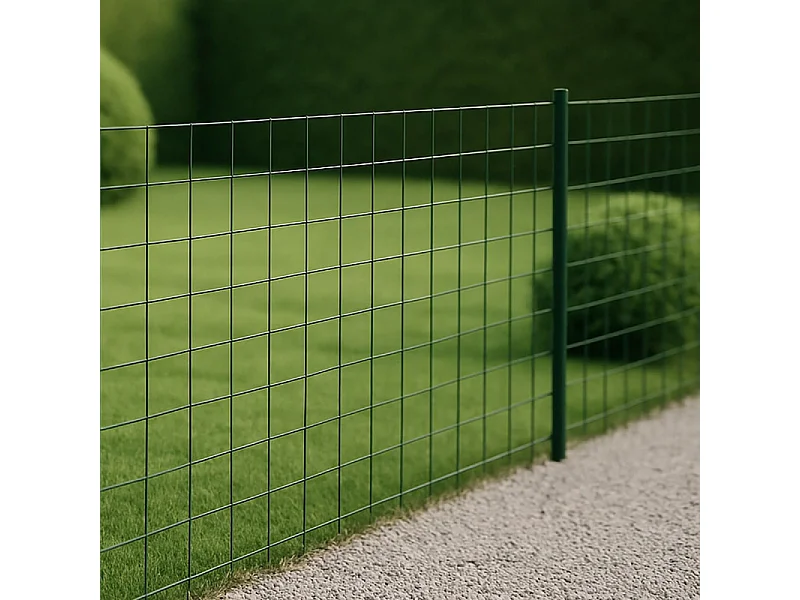 Grillage en rouleau acier galvanisé maille 100x100 mm H1m00 x L20 m - Vert - Hauteur 1m00