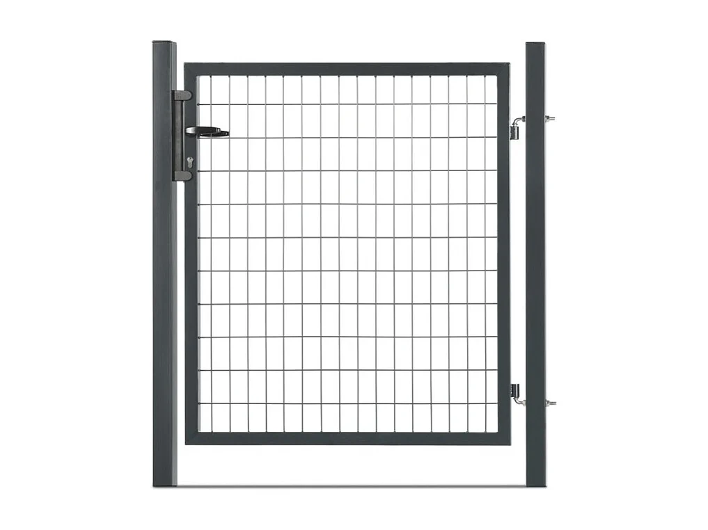 Portillon grillagé en acier galvanisé maille 100 x 50 L 1m20 x H 1m50 Gris anthracite