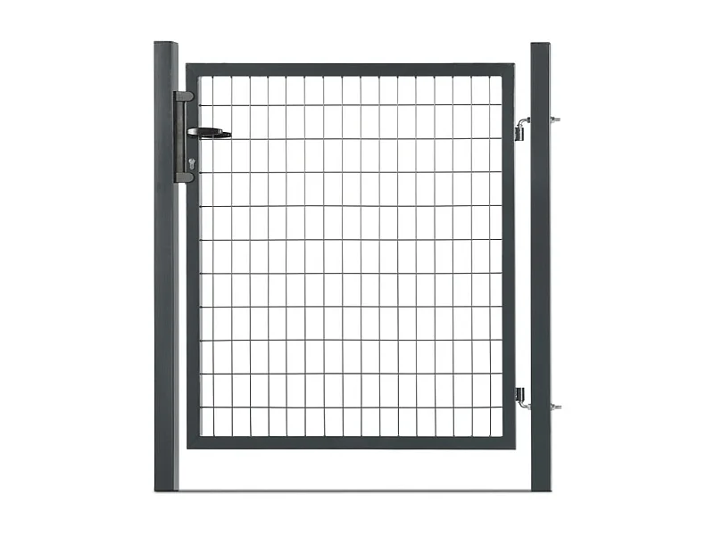 Portillon grillagé en acier galvanisé maille 100 x 50 L 1m20 x H 1m50 Gris anthracite