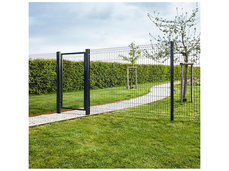 Portillon grillagé en acier galvanisé maille 100 x 50 L 1m x H 1m20 Vert