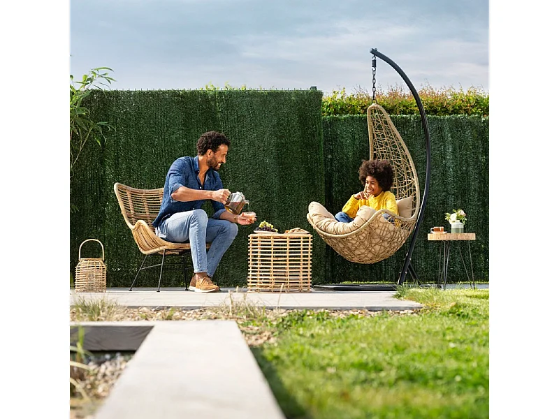 Haie synthétique occultante 129 brins premium - H1.5m x L 3m