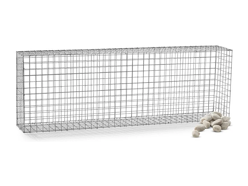 Gabion acier galvanisé L180 x H60 x Pr.30 cm tirants et crampons inclus