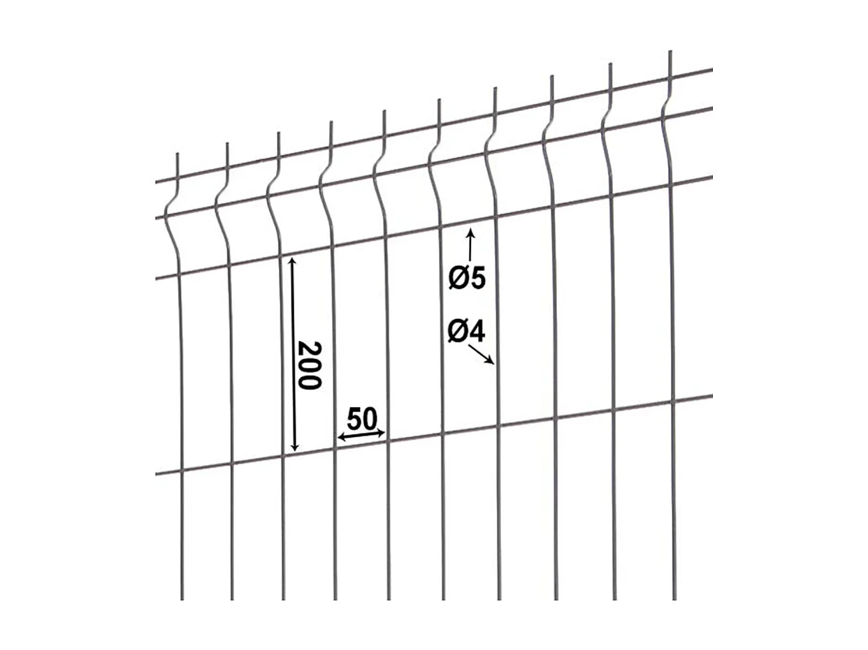 Kit complet grillage rigide occultant lamelles bois avec soubassement longueur 20m - Hauteur 1m80 - Gris anthracite