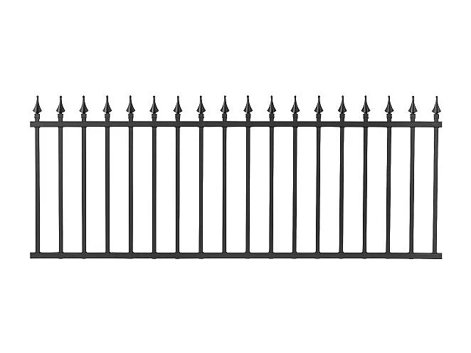 Clôture tradition aluminium travée style fer forgé 2 m x H 76.5 cm Noir