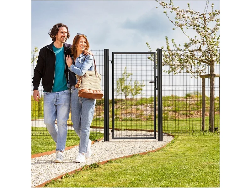 Tuinpoort - Staal - 1x2m - 50x50mm Maaswijdte - Zwart