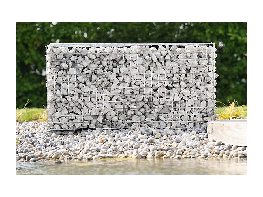 Gabion acier galvanisé L60 x H30 x Pr.30 cm tirants et crampons inclus