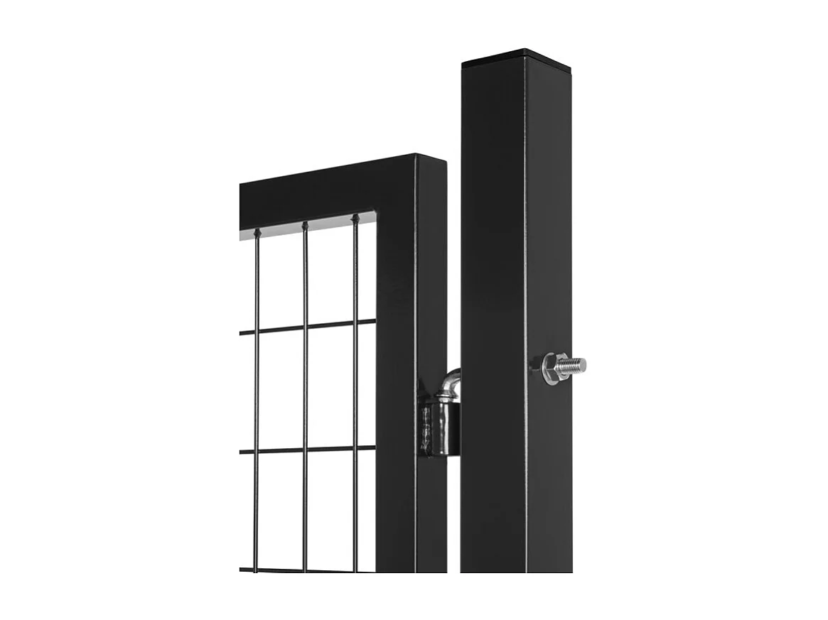 Portillon grillagé en acier galvanisé maille 100 x 50 L 1m20 x 2m00 Noir