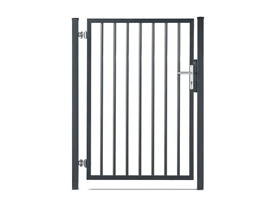 Portillon barreaudé acier galvanisé passage 1m H 1m20 Gris anthracite