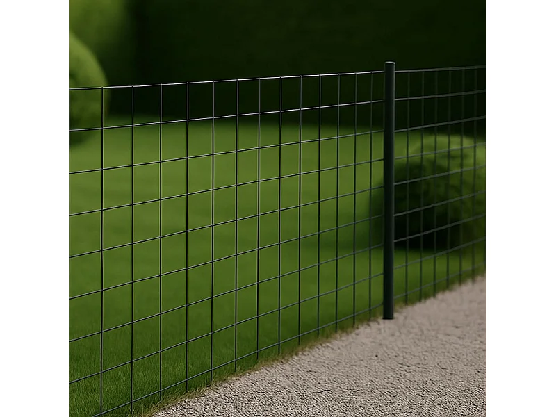 Grillage en rouleau acier galvanisé maille 100x100 mm H1m50 x L20 m - Gris anthracite - Hauteur 1m50