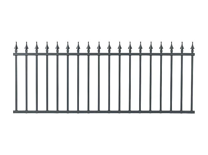 Clôture tradition aluminium travée style fer forgé 2 m x H 76.5 cm Gris