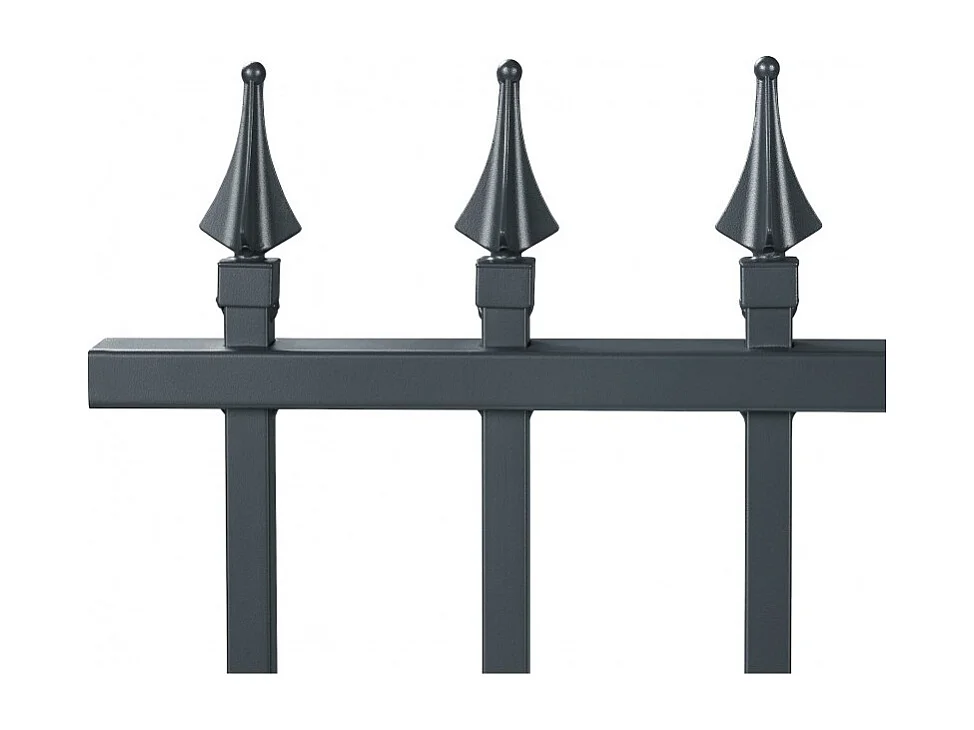 Clôture tradition aluminium travée style fer forgé 2 m x H 76.5 cm Gris