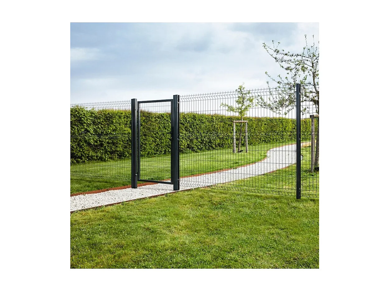 Portillon grillagé en acier galvanisé maille 100 x 50 L 1m20 x 1m50 Noir