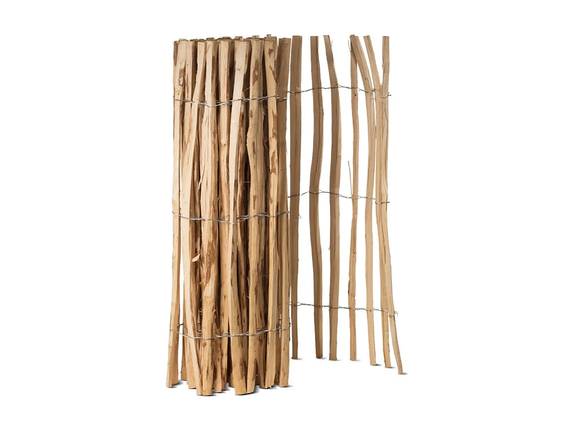 Ganivelle clôture en bois L 5m x H 1m00 - Espacement des piquets 3 à 5 cm