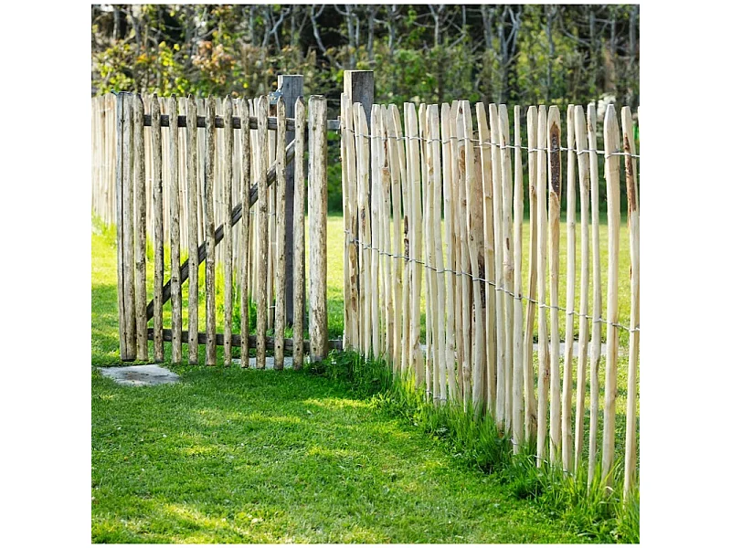 Ganivelle clôture en bois L 5m x H 1m00 - Espacement des piquets 3 à 5 cm