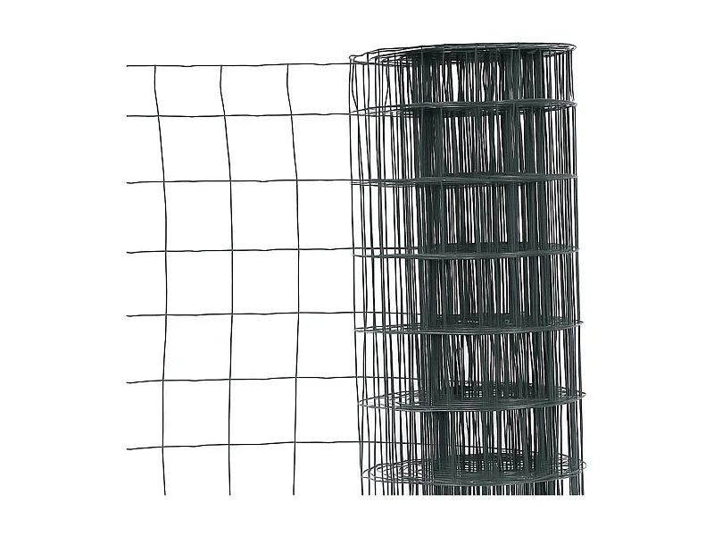 Grillage en rouleau acier galvanisé maille 100x100 mm H1m00 x L20 m - Gris anthracite - Hauteur 1m00