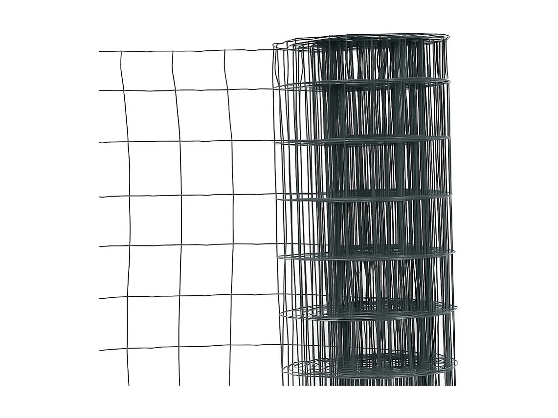 Grillage en rouleau acier galvanisé maille 100x100 mm H1m00 x L20 m - Gris anthracite - Hauteur 1m00