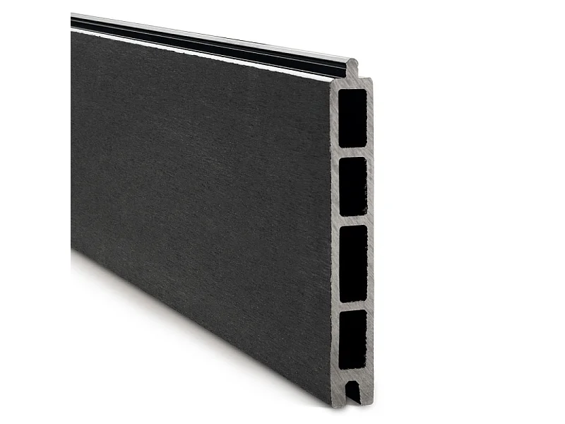 Kit clôture composite et aluminium à sceller H 1m80 L 16m20 gris anthracite avec renforts acier - Palissade - Brise vue
