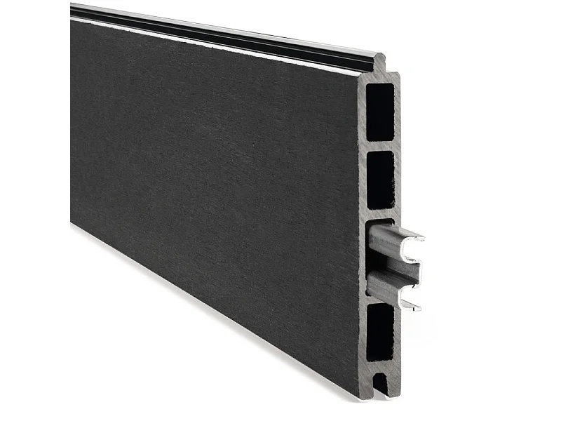 Kit clôture composite et aluminium à sceller H 1m80 L 16m20 gris anthracite avec renforts acier - Palissade - Brise vue