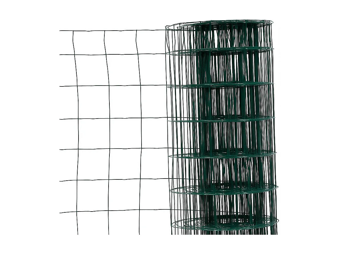 Grillage en rouleau acier galvanisé maille 100x100 mm H1m50 x L20 m - Vert - Hauteur 1m50