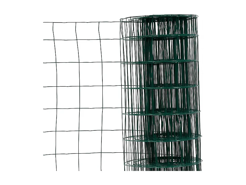 Grillage en rouleau acier galvanisé maille 100x100 mm H1m50 x L20 m - Vert - Hauteur 1m50