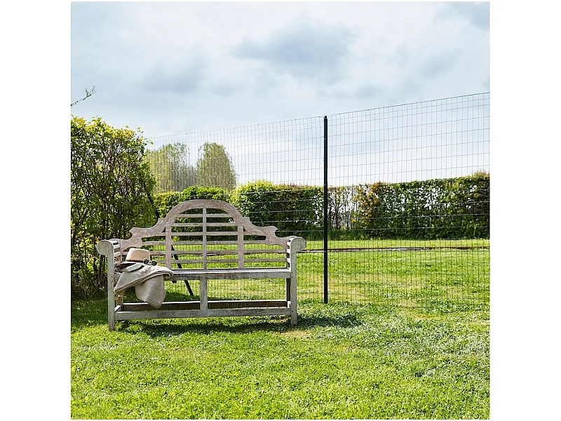 Grillage soudé en rouleau H1m80 x L25m fil 2.5mm maille 100x50 mm Vert