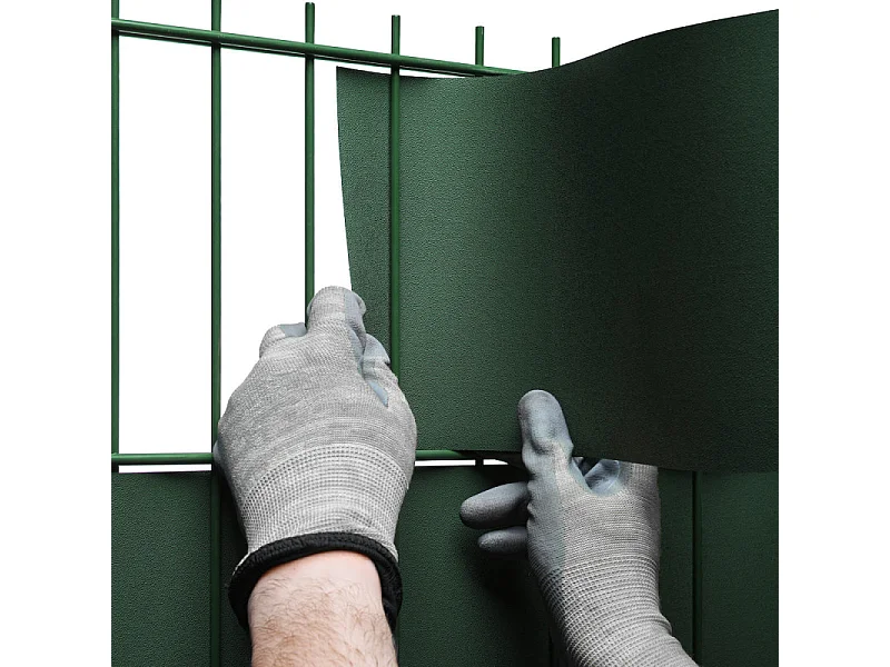 Kit Lamelles PVC  Bande Brise vue pour panneau double fils - L 2m50 - H 1m03 - Vert