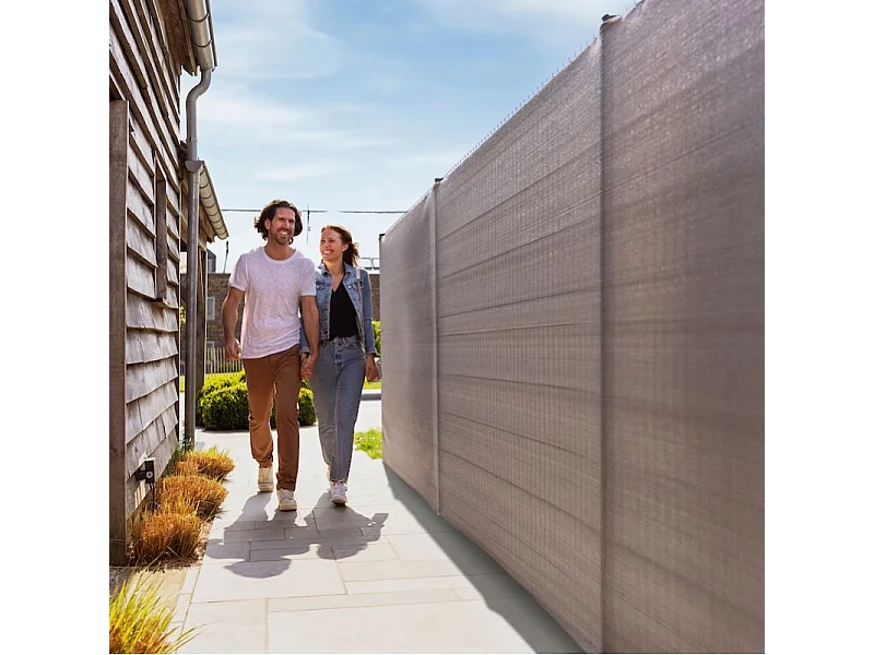 Brise vue 220 g/m² occultation élevée H2m00 x L 10m Taupe