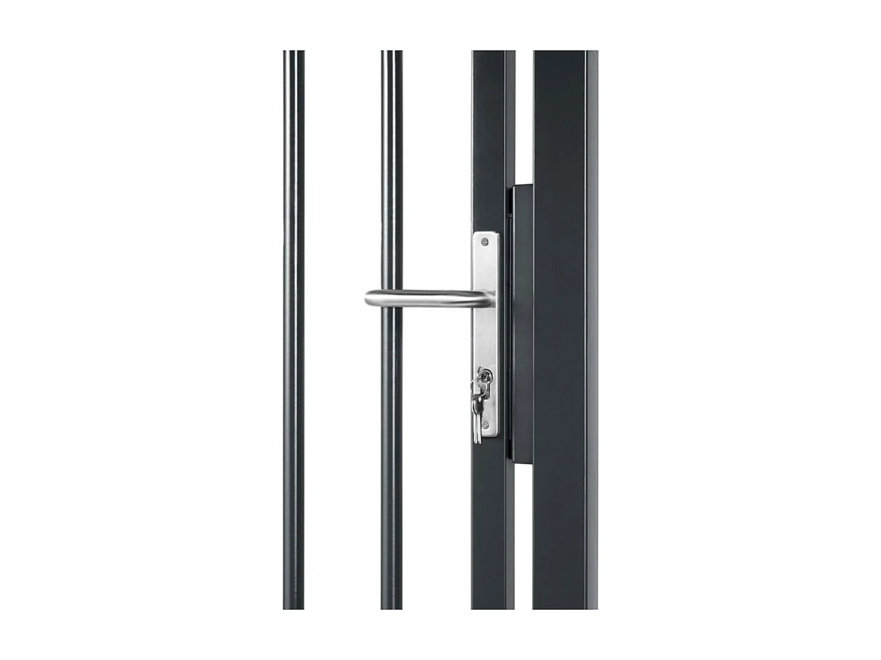 Portillon barreaudé acier galvanisé passage 1m H 1m80 Gris anthracite