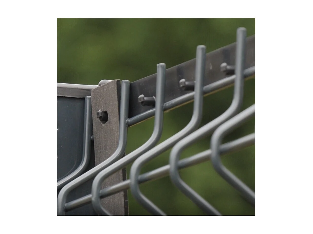 Kit de lamelles occultantes en bois composite à tresser H1m93 x L 2m50 maille 55 Gris anthracite