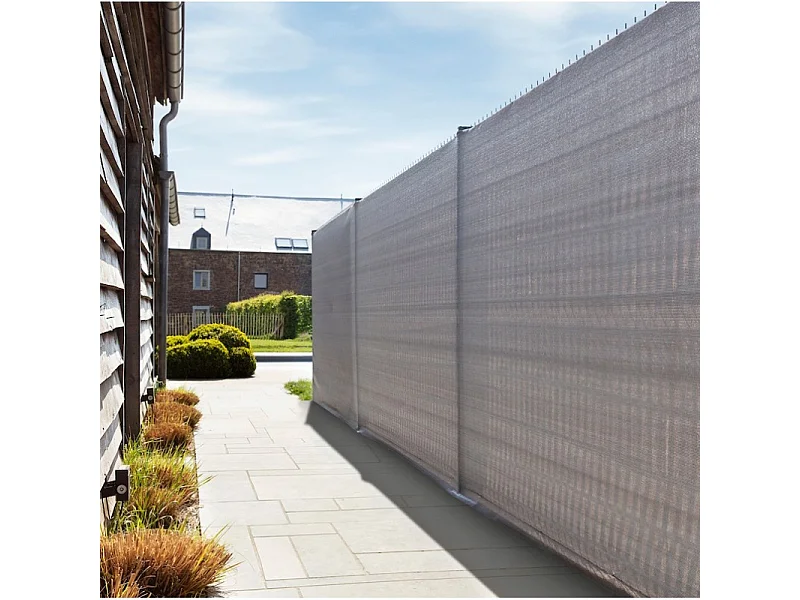Privacyschermen - Tuinscherm - 220g/mÂ² - 10x1,50m - Anti-UV - Grijs