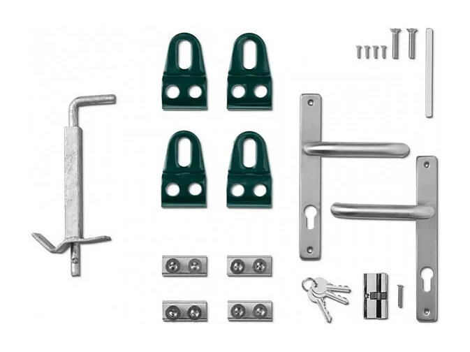 Gegalvaniseerd Stalen hek - Tuinpoort - Met spijlen - Doorgang 4m - Hoogte 1m20 - Groen