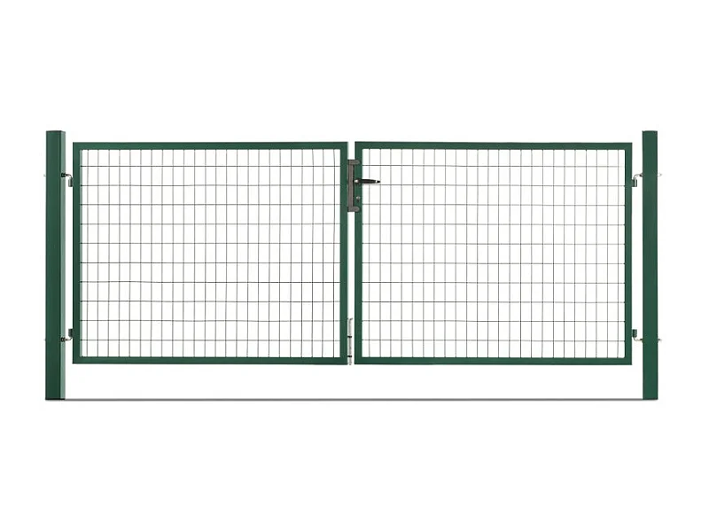 Portail grillagé acier galvanisé L 3m Vert H 2m00