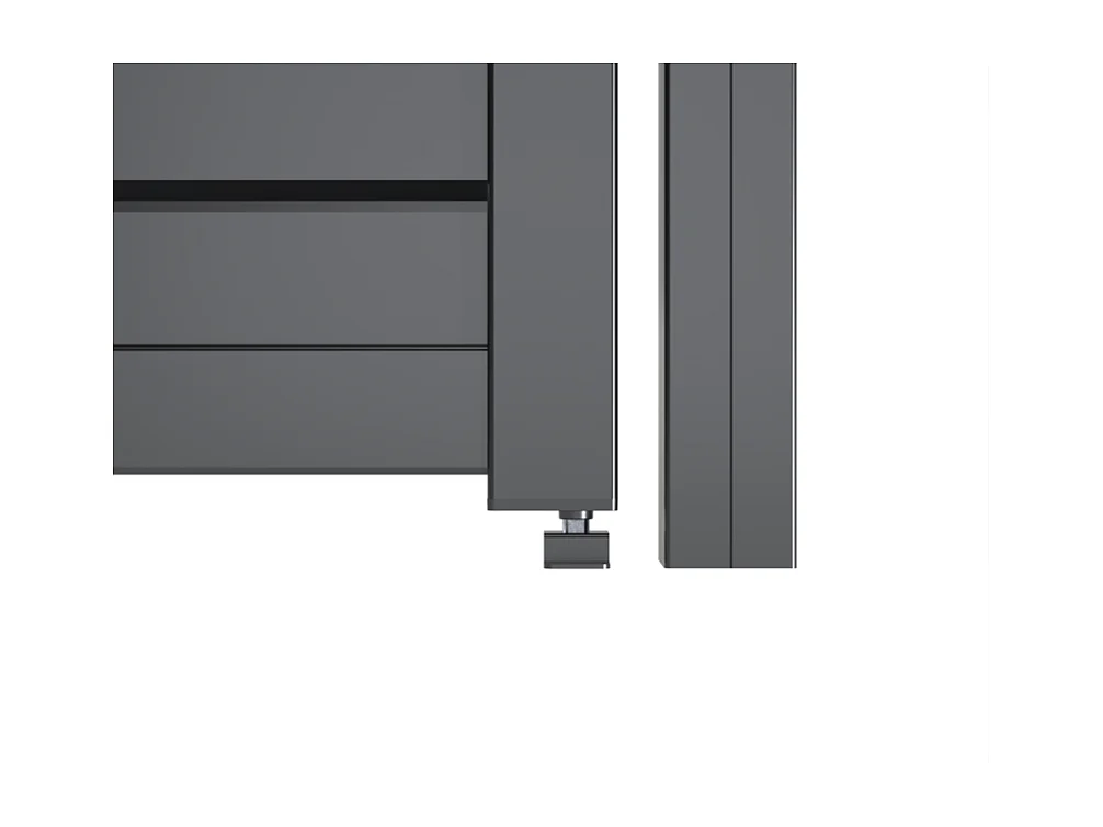 Portail battant Aluminium Persienne - Largeur 4m - Hauteur 1m75 – Gris anthracite - Prêt à poser