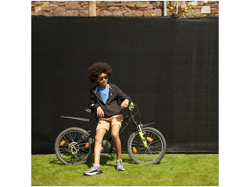 Brise vue 220 g/m² occultation élevée H1m00 x L 10m Noir