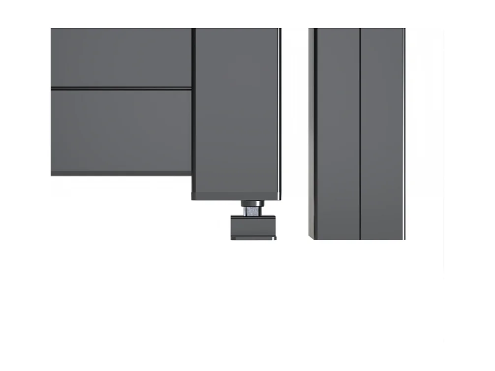 Portail battant Aluminium Plein - Largeur 3m50 - Hauteur 1m75 – Gris anthracite - Prêt à poser