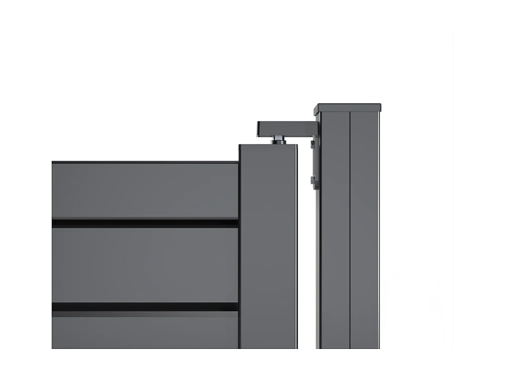 Portail battant Aluminium Persienne - Largeur 3m50 - Hauteur 1m90 – Gris anthracite - Prêt à poser