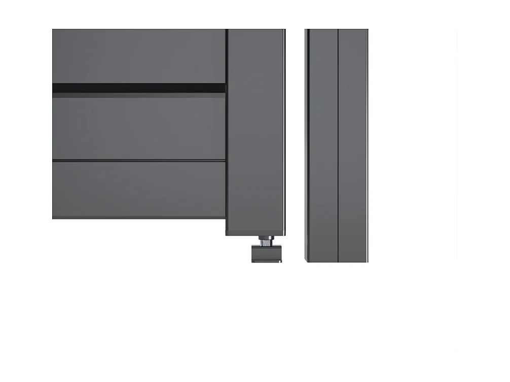 Portail battant Aluminium Persienne - Largeur 3m25 - Hauteur 1m90 – Gris anthracite - Prêt à poser