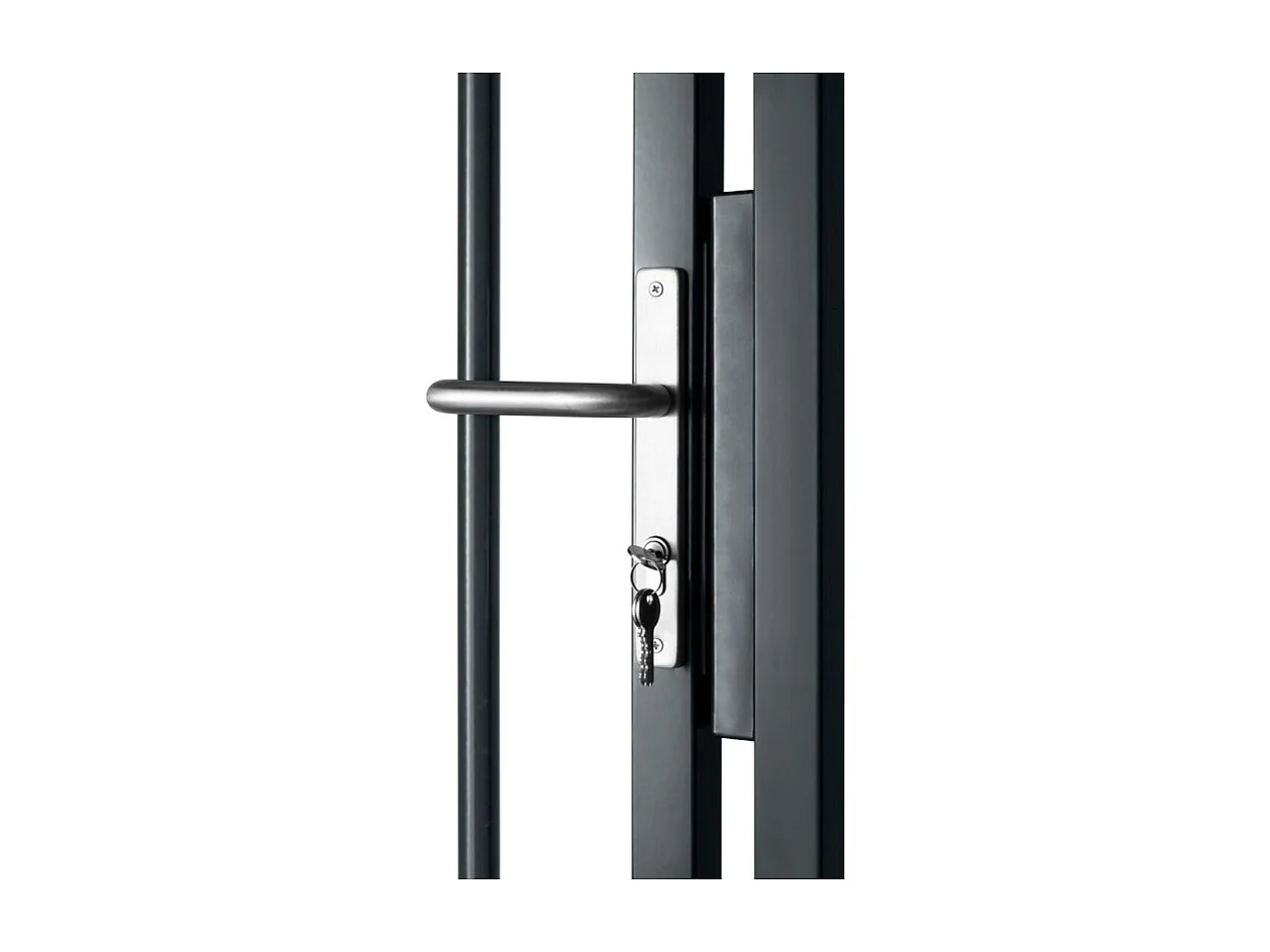 Portail barreaudé acier galvanisé passage 4m00 H 1m00 Gris anthracite