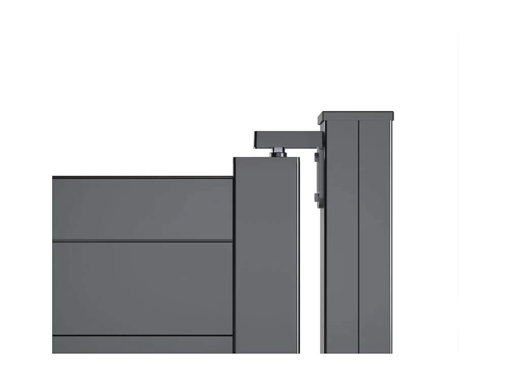 Portail battant Aluminium Plein - Largeur 3m25 - Hauteur 1m60 – Gris anthracite - Prêt à poser